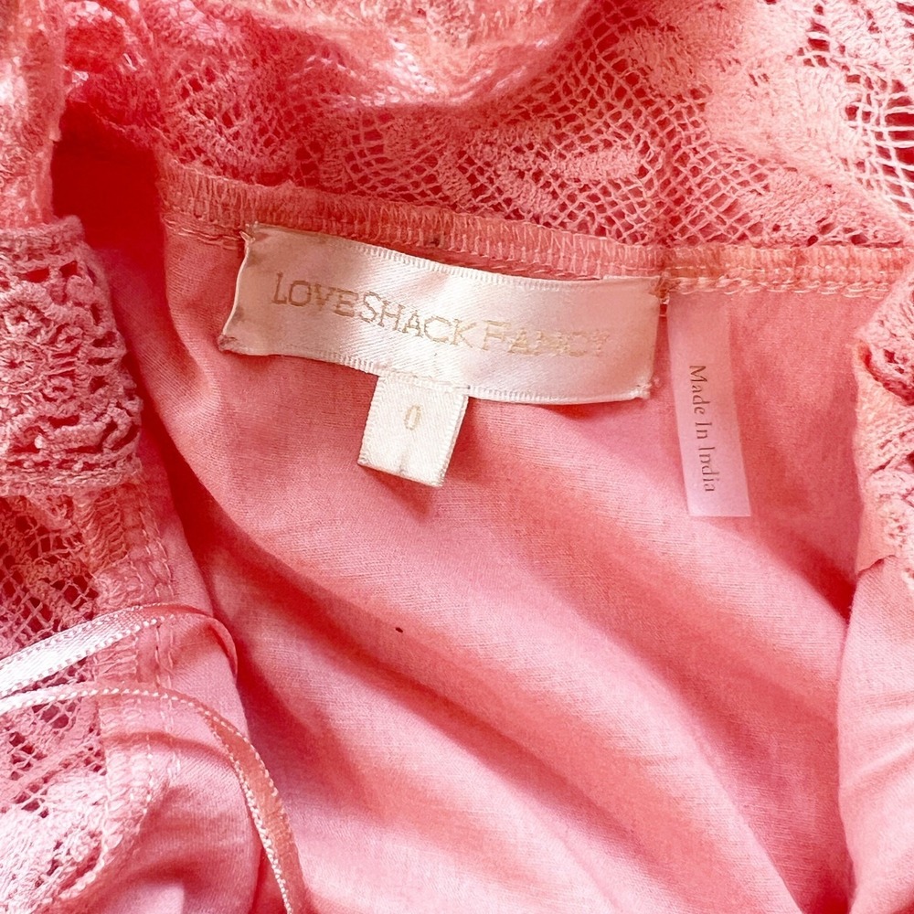 LoveShackFancy Ayala Dress in Peach Blossom Eyelet Midi Size 0 - Picture 11 of 14